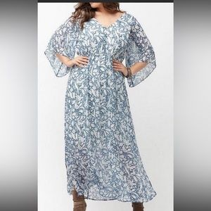 Lane Bryant Blue and White Maxi Dress